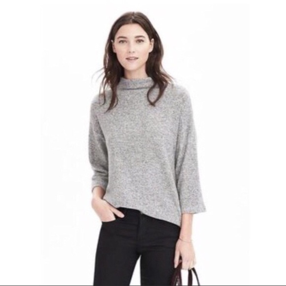 Banana Republic Gray Funnel Neck Sweater